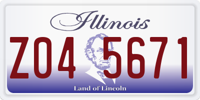 IL license plate Z045671