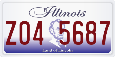 IL license plate Z045687