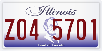 IL license plate Z045701