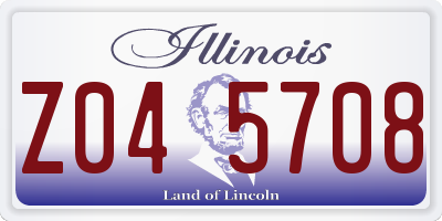 IL license plate Z045708