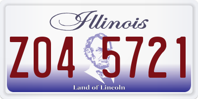 IL license plate Z045721