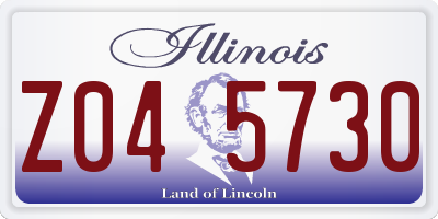 IL license plate Z045730