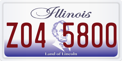 IL license plate Z045800