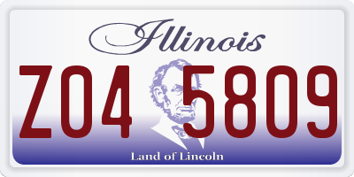 IL license plate Z045809