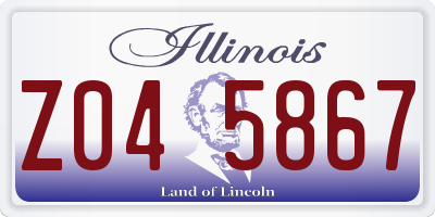 IL license plate Z045867