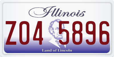 IL license plate Z045896