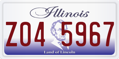 IL license plate Z045967