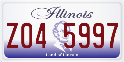 IL license plate Z045997
