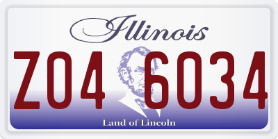 IL license plate Z046034