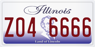 IL license plate Z046666