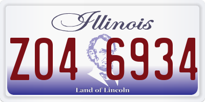 IL license plate Z046934