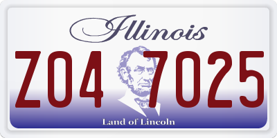 IL license plate Z047025