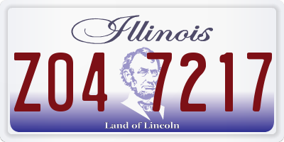 IL license plate Z047217
