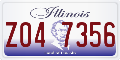 IL license plate Z047356