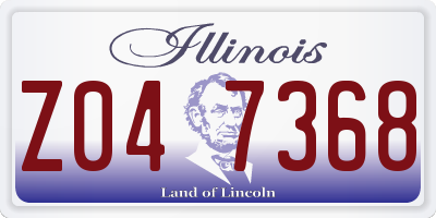 IL license plate Z047368