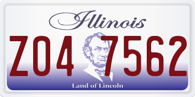 IL license plate Z047562