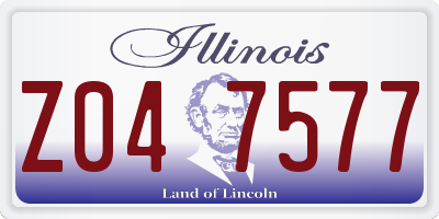 IL license plate Z047577