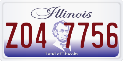 IL license plate Z047756