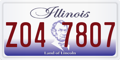 IL license plate Z047807