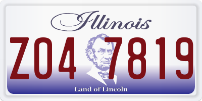 IL license plate Z047819