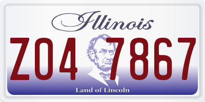 IL license plate Z047867