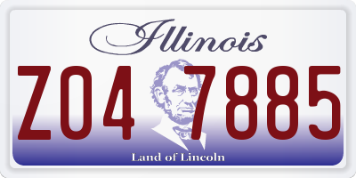 IL license plate Z047885
