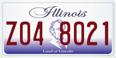 IL license plate Z048021