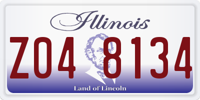 IL license plate Z048134