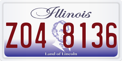 IL license plate Z048136