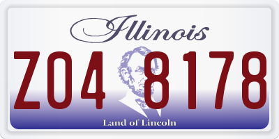 IL license plate Z048178