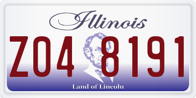 IL license plate Z048191