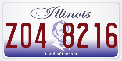 IL license plate Z048216