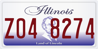 IL license plate Z048274