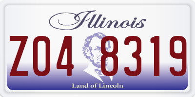 IL license plate Z048319