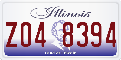IL license plate Z048394
