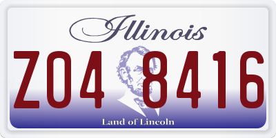 IL license plate Z048416