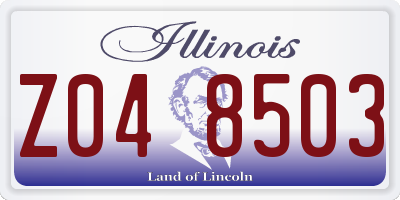 IL license plate Z048503