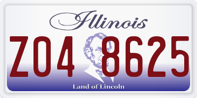 IL license plate Z048625