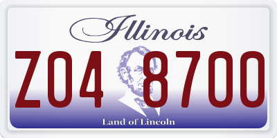 IL license plate Z048700