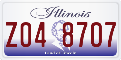 IL license plate Z048707