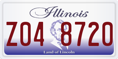 IL license plate Z048720