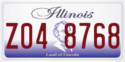 IL license plate Z048768