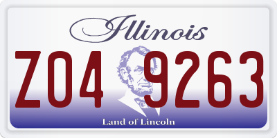 IL license plate Z049263