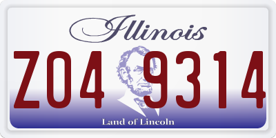 IL license plate Z049314