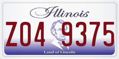 IL license plate Z049375