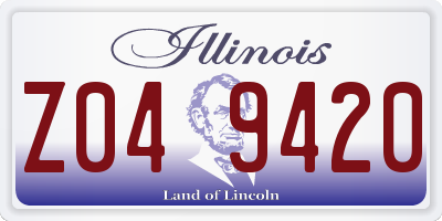 IL license plate Z049420