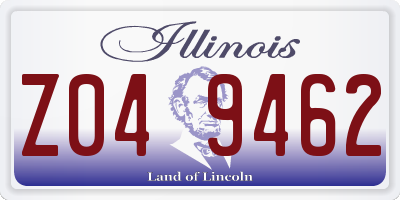 IL license plate Z049462