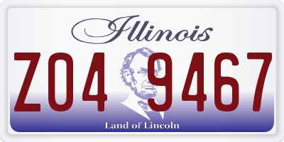 IL license plate Z049467
