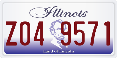 IL license plate Z049571
