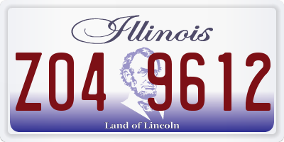 IL license plate Z049612